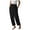 Black, variant on Women Ribcage Straight Ankle Pants Full Length Pants Fashion Women Loose Solid Bandage Casual Pants Wide Leg Cotton Linen Trousers Stretch Skinny Pants with Hole