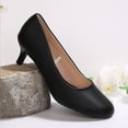 thumbnail image 7 of Rexoro Women's Classic Round Close Toe Pumps Slip On Low Thin Heel Heels Office Daily Dress Occasions Shoes, 7 of 7
