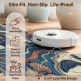 thumbnail image 6 of Design&I 5'x7' Washable Area Rug Sleek Flatweave Pet Friendly & Non-Slip Nautical Vintage Map Wave Seashell Ocean Themed Turtle Round Refined Structured for Small Living Room, Bedroom, 6 of 7