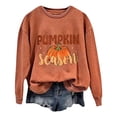 thumbnail image 4 of Xijirk Crewneck Pullover Sweatshirt Long Sleeve Oversized Fit Retro Pumpkin Season Letter Pumpkin Graphic Print for Fall Halloween and Daily Casual Wear,Orange,S, 4 of 4