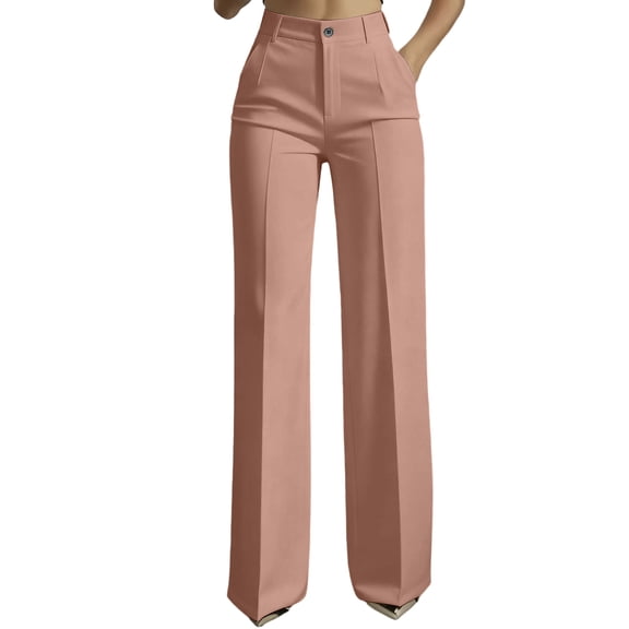 Straight Leg Dress Pants for Women Casual High Waist Business Trousers Comfy Lightweight Straight Leg Work Slacks Pants