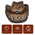 thumbnail image 3 of WORGEOUS 1 unid al aire libre protección sol gorra retro borla vaquero vaquera vaquera verano sombrero de paja, 3 of 8