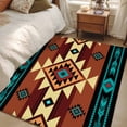 thumbnail image 5 of Turquoise Red Area Rug 3x5 FT, Non Slip Entryway Bedside Carpet, Southwest American Native Abstract Pattern Washable Soft Floor Carpet Indoor Mat Non-Shedding Throw Rug for Dorm Kitchen Home Office, 5 of 9