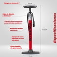 thumbnail image 3 of Bomba aire bicicleta Mariluz valvula FRAN AME Rojo, 3 of 7