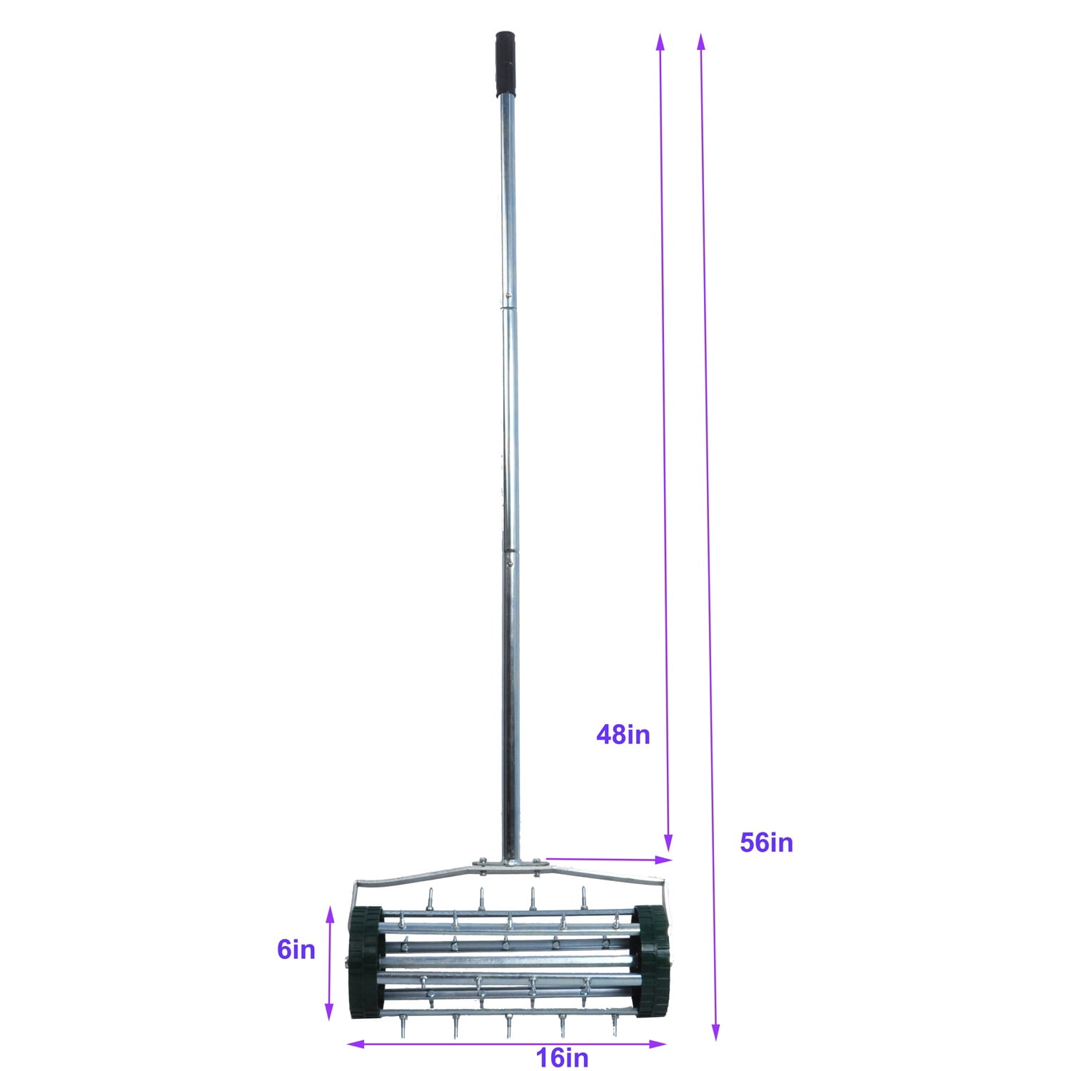 Heavy Duty Rolling Lawn Aerator, Garden Yard Rotary Push Tine Spike Soil Aeration