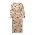 thumbnail image 4 of Yuyamidu Reindeer Robe for Women Lightweight Long Sleepwear Gowns Size 2XL Christmas 3/4 Sleeves Spa Robe Plus Size Bathrobe Sleep Nightgown Xmas Kimono Robe for Girls, 4 of 7