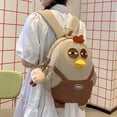 thumbnail image 5 of Jiibva Cartoon Large Capacity Chicken Nylon Backpack With Pendant Lightweight Bookbag Kawaii Hen Shape Bag, 5 of 7