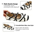 thumbnail image 3 of CHICVOMEY Ballet Flats for Women Multi-Buckle Comfortable Low Heel Round Toe Graceful Mary Jane Shoes Women for Daily Office Formal Party School, 3 of 9