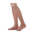 thumbnail image 2 of INSPIRE CHIC Women's Silky Knee High Sheer Reinforced Toe Stockings Coffee Color One Size, 2 of 2
