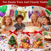 Bottom Gusset Bags Mug Gift Wrap Clear Cellophane Plastic Treat Goodie Bags with Ribbon Twist Ties Party Favor Packaging 8x 11 100Pcs