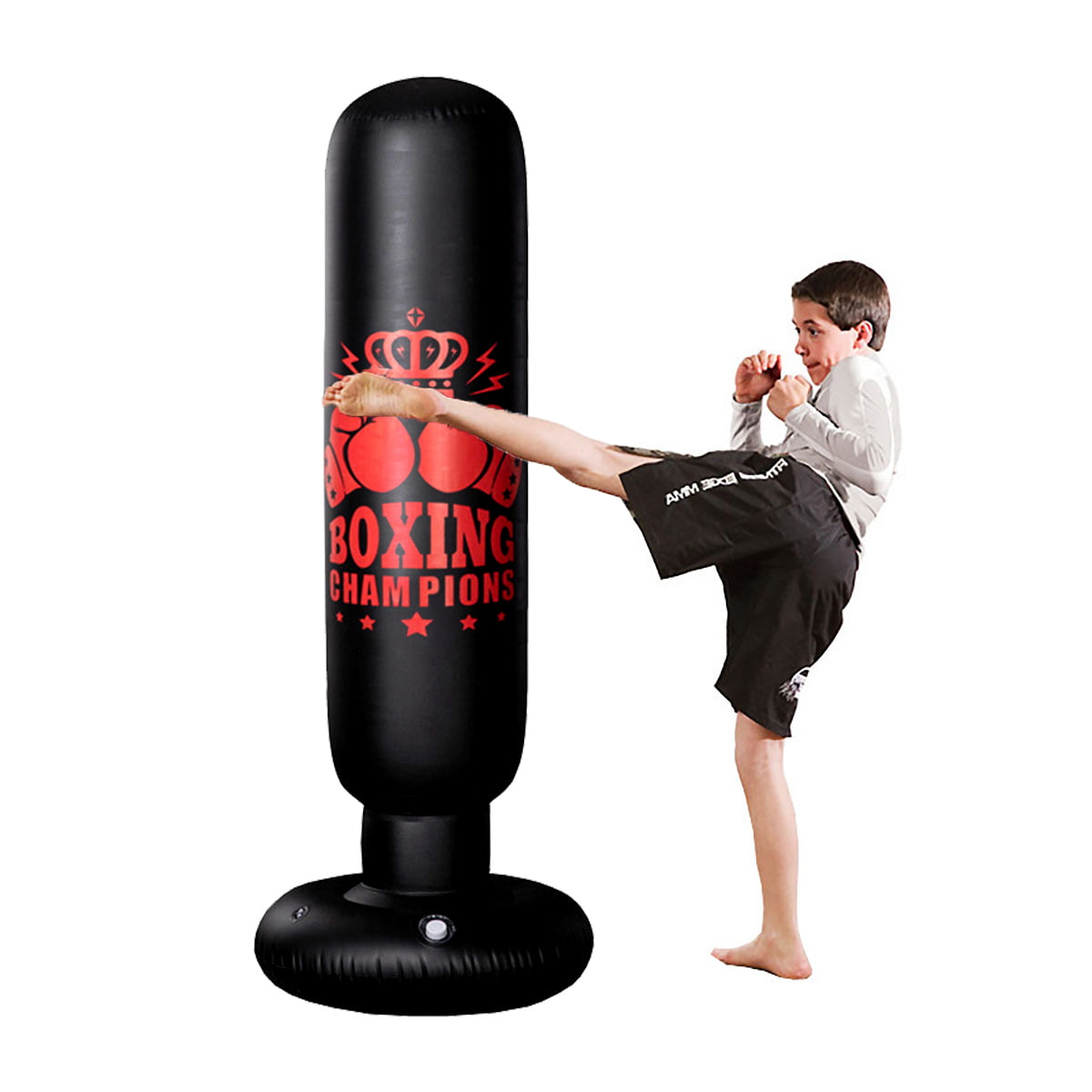 1.6M Inflatable Boxing Column Tumbler Punching Bag Sandbag Kick Martial Training 