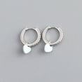 thumbnail image 2 of QQTDFG 925 Sterling Silver Macaron-color Heart Cz Huggie Hoop Drop Earrings F1149-G - Silver with Blue Heart, 2 of 2