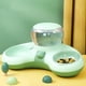 thumbnail image 2 of Sywqhk Pet Cat Double Bowl Automatic Drink Food Feeder Fuente de agua para perros (verde) Sywqhk Para estrenar, 2 of 7