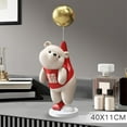 thumbnail image 3 of Adorable Bear Figurine Sculpture for Living Room Shelf Home Decoration Red, 3 of 6
