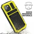 thumbnail image 5 of ELEHOLD for iPhone 15 Plus Case,Outdoor Sports Military Heavy Duty Full Body Cover with Built in Tempered Glass Screen Protector Hidden Kickstand Shockproof Dustproof Case for iPhone 15 Plus, Yellow, 5 of 9