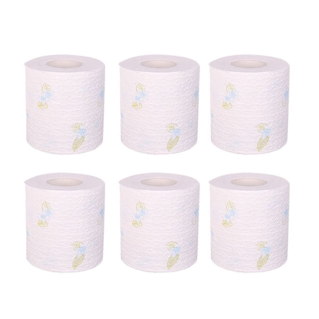 Rollo de papel, 6 piezas de 4 capas de papel higiénico soluble en agua, tejido de baño elegante y moderno