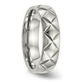 thumbnail image 5 of Auriga Fine Jewelry Stainless Steel Polished and Diamond-cut Criss Cross Design 6 mm Band for Women Size 8, 5 of 6