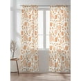 thumbnail image 2 of Vintage Wallpaper Sheer Curtains 2 Panels Set Orange Flower Plants Vintage Lihgt Filtering Rod Pocket Voile Drape, Semi Sheer Window Curtains for Bedroom Living Room, 52"x84", 2 of 5