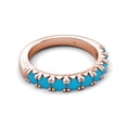 thumbnail image 3 of TriJewels 0.63 ctw Turquoise (3.00 mm) 9 Stone Wedding Band in 10K Rose Gold, 3 of 6