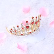 Amosfun Multi Color Large Wedding Crown Baroque Style Bridal Headwear Lightweight for Engagements Parties