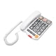 thumbnail image 2 of Teléfono con botón grande, multifunción, marcación con un solo toque, manos libres, teléfono fijo con cable y altavoz para personas mayores, color blanco, 2 of 5