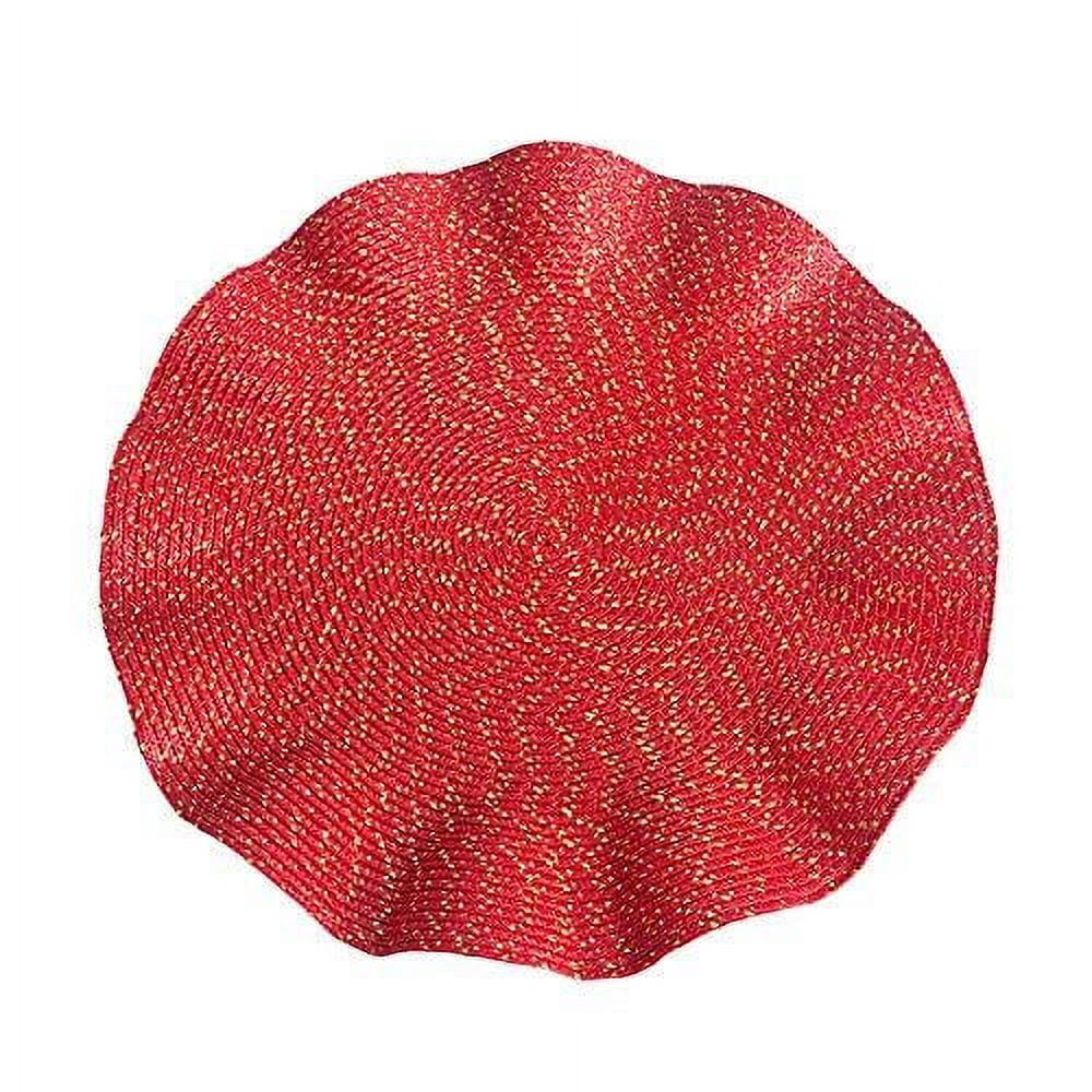 Fennco Styles Curly and Glittery Traycloths Placemats Set of 4 - 15" Round