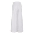 thumbnail image 4 of Jjayotai Women's Flared Dress Pants, Fall Winter Stretchy Wide Leg Palazzo Lounge Pants, Casual Comfy High Waist Solid Trousers White M, 4 of 6