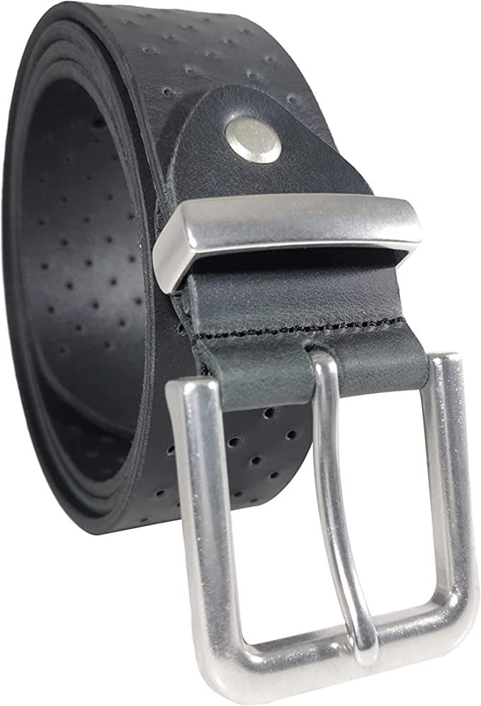 FERLA Men's Leather Belt 1006 Mens Leather Dress Belt with Solid