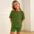 thumbnail image 5 of fatyb Girls Clothes Summer 2 Piece Outfits Short Sleeve T Shirts and Biker Shorts Kids Clothing Sets, 5 of 6