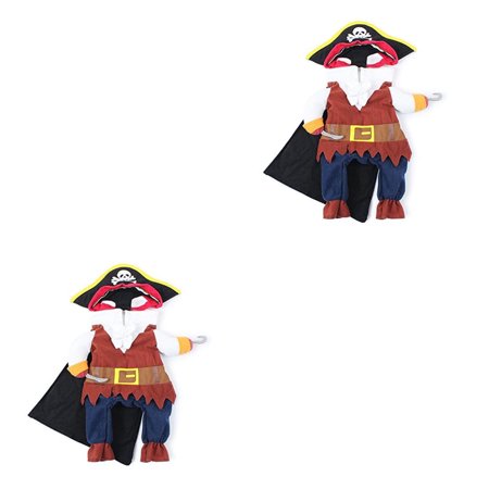 Cat Costume Pet Apparel Pirate Costumes with Hat Clothes Set Transformation Outfit 2 Count
