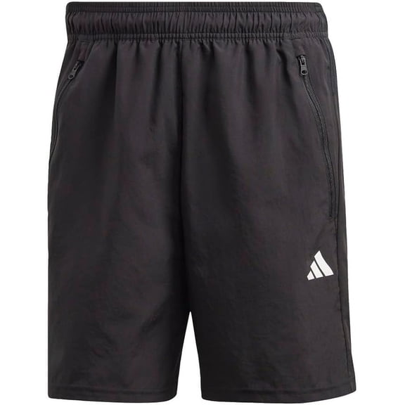 adidas Mens Essentials Woven Active Training Shorts (Black/White, Large 7")