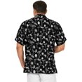 thumbnail image 5 of HAPPY BAY Men's Hawaiian Shirt Tropical Floral Casual Short Sleeve Button Down Beach Shirts for Men Summer S Metal, Leaves, 5 of 6