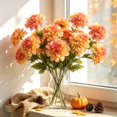 thumbnail image 6 of Artificial Peony Flowers for Vase, 3 Dahlias Artificial Flowers for Vintage Decor, Table Centerpieces, Entryway and Home Decor, #03, 6 of 6