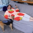 thumbnail image 3 of Red Strawberry Plants Fruit Pink Pattern Wearable Oversized Blanket,Wearable Blanket Hoodie for Adults,Cozy Hooded Blankets with Super Pockets,Super Warm Fuzzy Pullover for Women & Men, 3 of 6