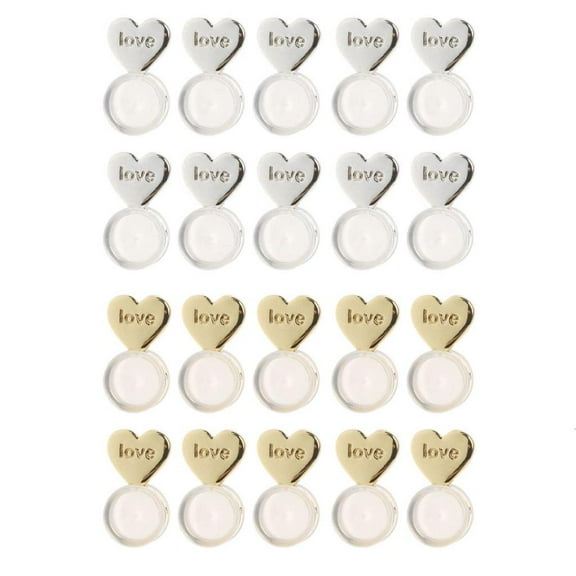 Necvior Earring Support Backs Earring Backs for Studs Heart Love Hypoallergenic Replacements Backings for Earring