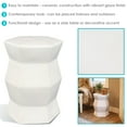 thumbnail image 4 of Sunnydaze Moderno Hexagon 17.25" Ceramic Garden Stool Side Table, White, 4 of 9