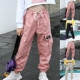 thumbnail image 2 of Zwiiyzr Unisex Toddler Cargo Jogger Pants with Pocket Fall Casual Solid Kids Sweatpants Comfortable Stretch Waist Trousers for Boys 8-16Y Pink, 2 of 6