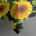 thumbnail image 5 of Black Green Leaf Sunflower Pattern Square Tablecloth,Waterproof Square Table Cover,Wipeable Spillproof Washable Table Cover for Home Kitchen Party Decor 42"X42"(107x107cm), 5 of 6