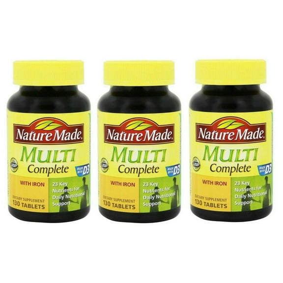 Nature Made Multi Complete with Iron, 130 Tablets-3 Pack