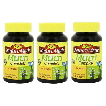 Nature Made Multi Complete with Iron, 130 Tablets-3 Pack