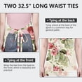 thumbnail image 6 of Pioneer Flower Floral Print Pattern Apron-Garden Aprons for Women with Pockets-Cotton Linen Waterproof Kitchen Cooking Gardening Aprons Adjustable for Kitchen,Cooking,BBQ and Salon 33x27 Inch, 6 of 7
