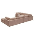 thumbnail image 4 of Kaelynn Corner Sofa Pink Linen Upholstered with Ottoman, 4 of 8