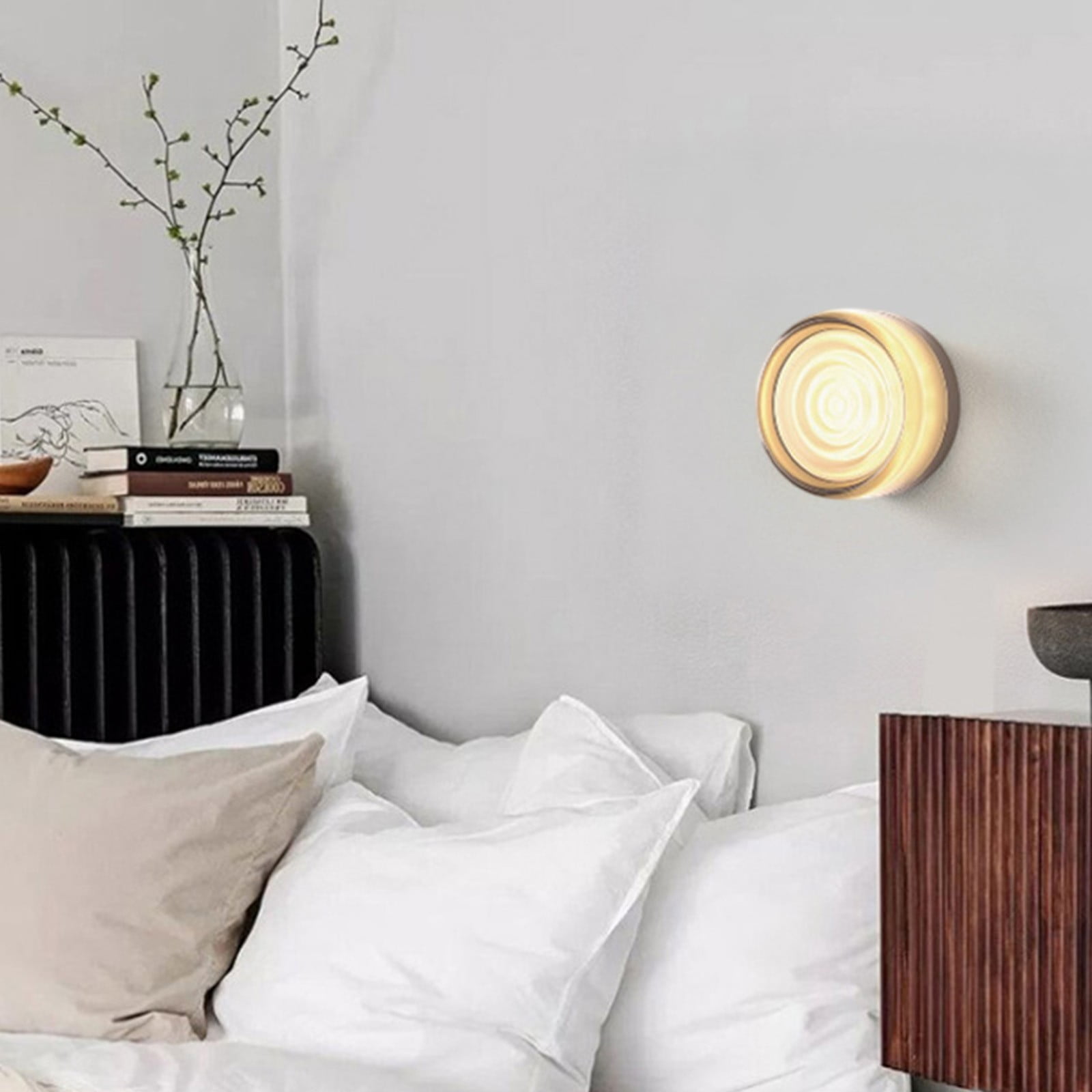 AYktou Home Wall Sconce, Modern LED Ceiling Light Portable Cylindrical Wall Lamp Waterproof Pendant Light for Terrace Hallway Balcony Wall Light Indoor Outdoor Lighting Decor, Beige