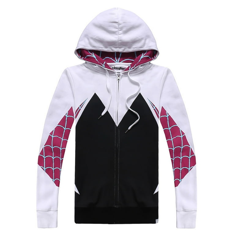 Spider Gwen Cosplay Hoodie, 3D Style, Zipper, Long Sleeve Spider Gwen Cosplay Hoodie, 3D Style, Zipper, Long Sleeve