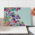 thumbnail image 2 of Rainbow Cutting Board, Floral Themed Design Curvy Colorful Background Nature Inspired Illustration Art, Decorative Tempered Glass Cutting and Serving Board, Small Size, Multicolor, by Ambesonne, 2 of 5