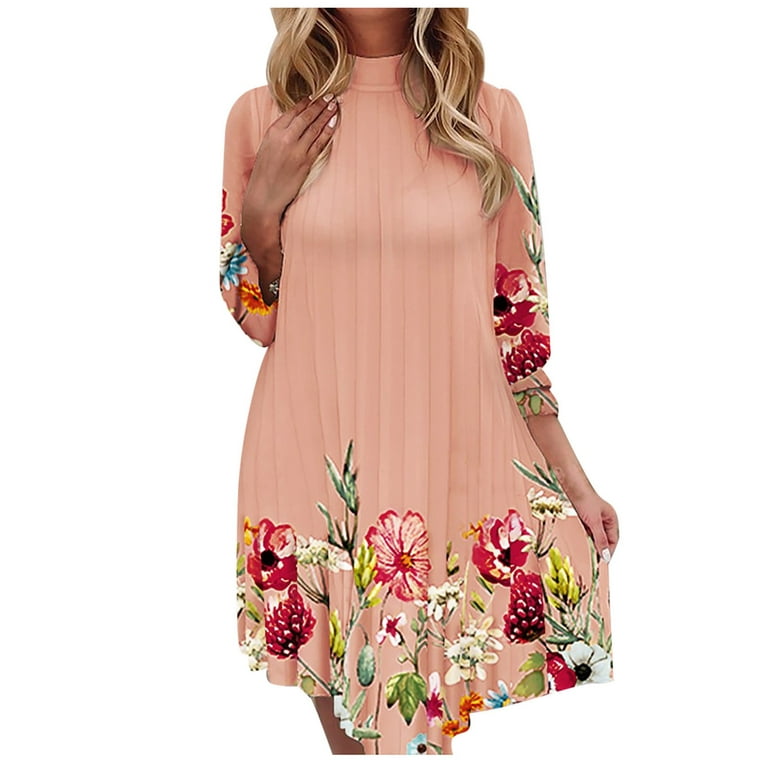 Printed Ladies One Piece Dress, 3/4th Sleeves, Casual Wear at Rs