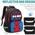 thumbnail image 2 of 17 inch Large Capacity Gaming Backpack for Boys 3pcs Set - Video Game Themed School Bookbag with Lunch Box and Pencil Case for Kids Teens, Elementary Middle High School Students, 2 of 7