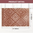 thumbnail image 2 of 4'x6' Area Rugs for Living Room, Machine Washable Non-Slip Carpet, Soft Faux Wool Low Pile Moroccan Farmhouse Western Rug, Reddish Brown, 2 of 5