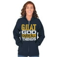thumbnail image 4 of God Over All Things GOAT Christian Zip Up Hoodie Men's Women's Brisco Brands S, 4 of 6
