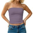 thumbnail image 2 of Lutiedan Tube Tops for Women Strapless Sleeveless Basic Crop Tops Backless Going Out 2026 Y2k Spring Outfits Slim Fit Summer Bandeau Clothes, 2 of 9